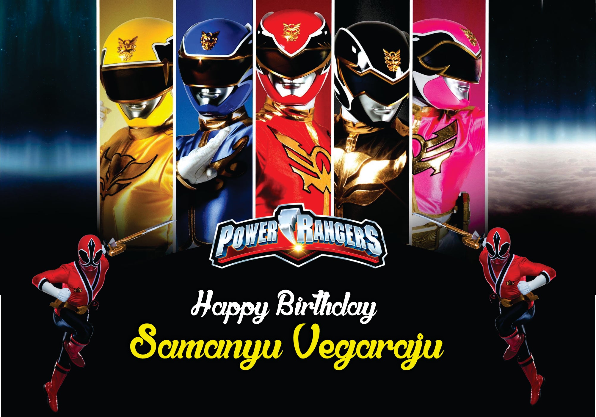 Power Rangers Theme Customized Backdrop