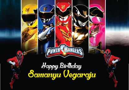 Power Rangers Theme Customized Backdrop