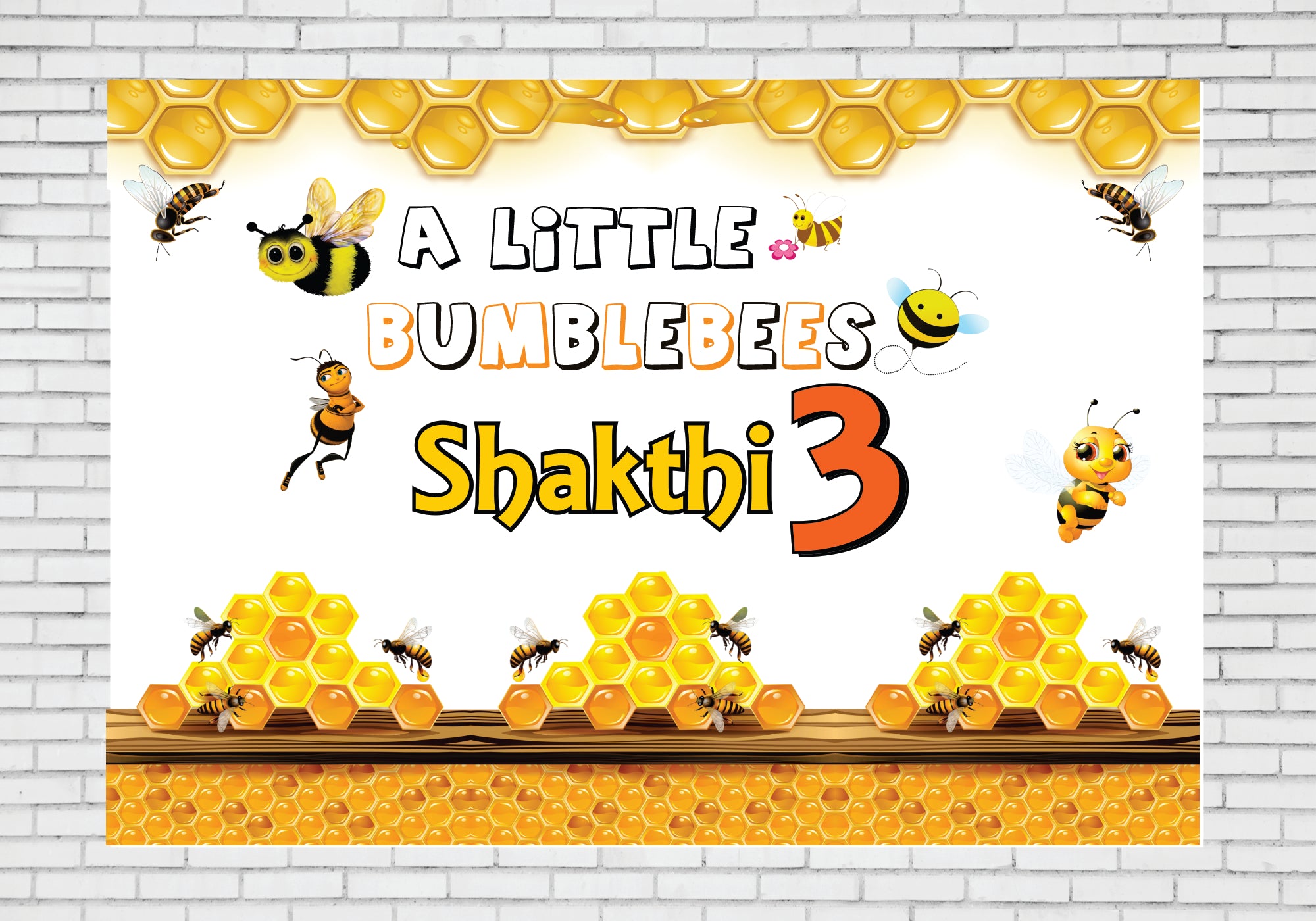 Bumble Bee Personalized Theme Backdrop