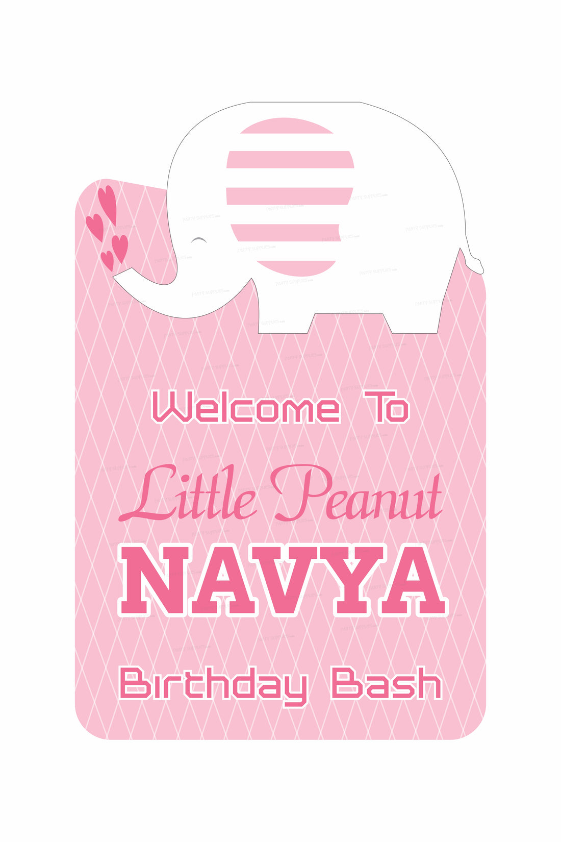 PSI Pink Elephant Theme Customized Welcome Board