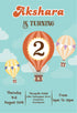 Hot Air Theme girl Customized Invite - image 1 of 2 | Party Supplies India