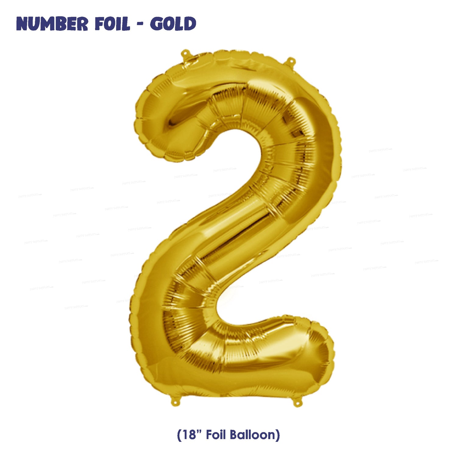 Number 2 Premium Gold Foil Balloon
