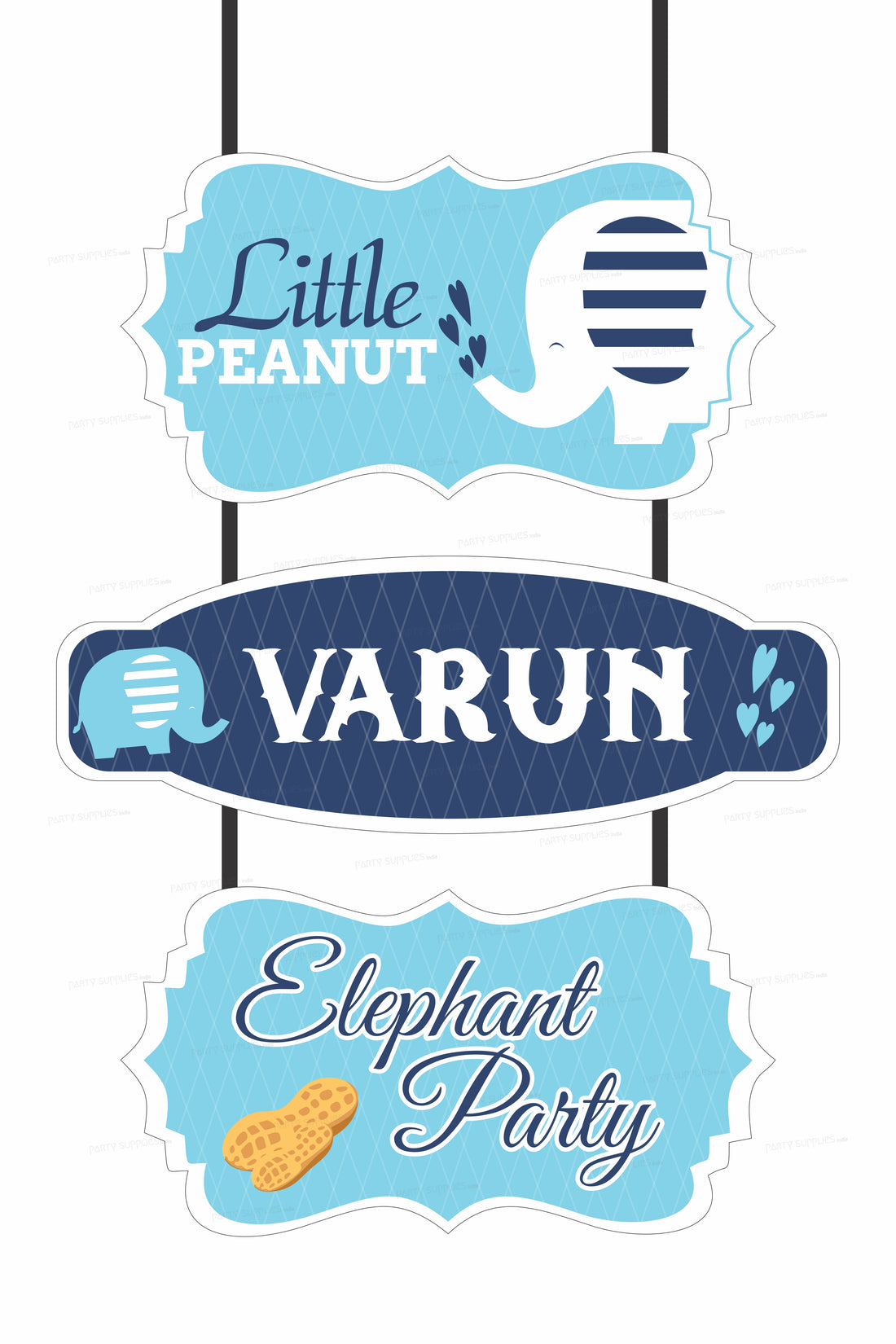 Blue Elephant Theme Door Poster