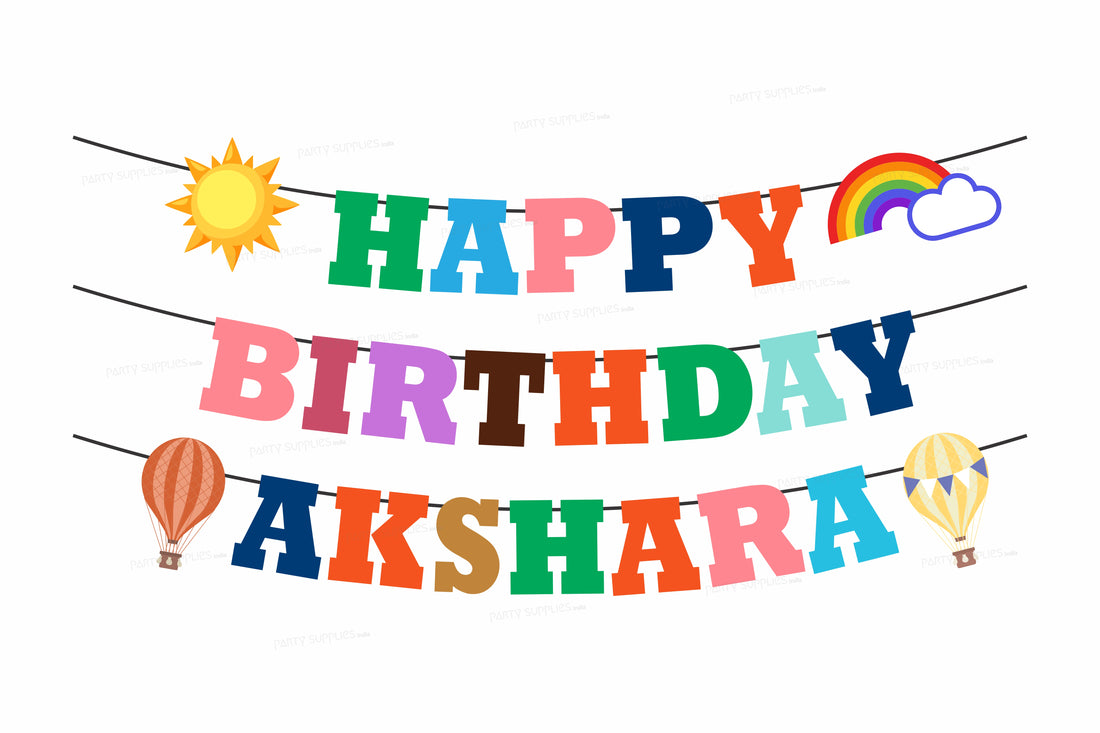 Hot Air Theme girl Customized with Baby Name Hanging