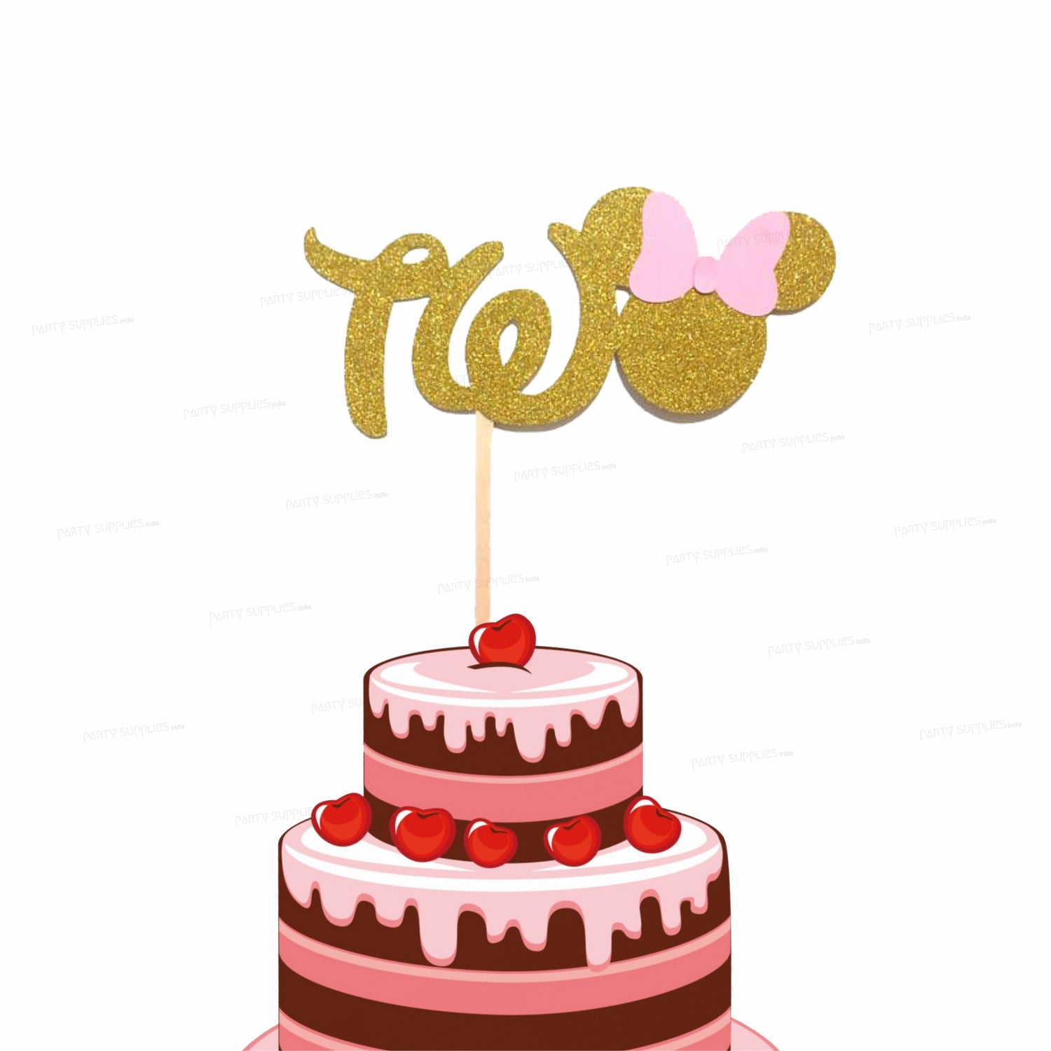 Minnie Mouse Name Theme Cake Topper