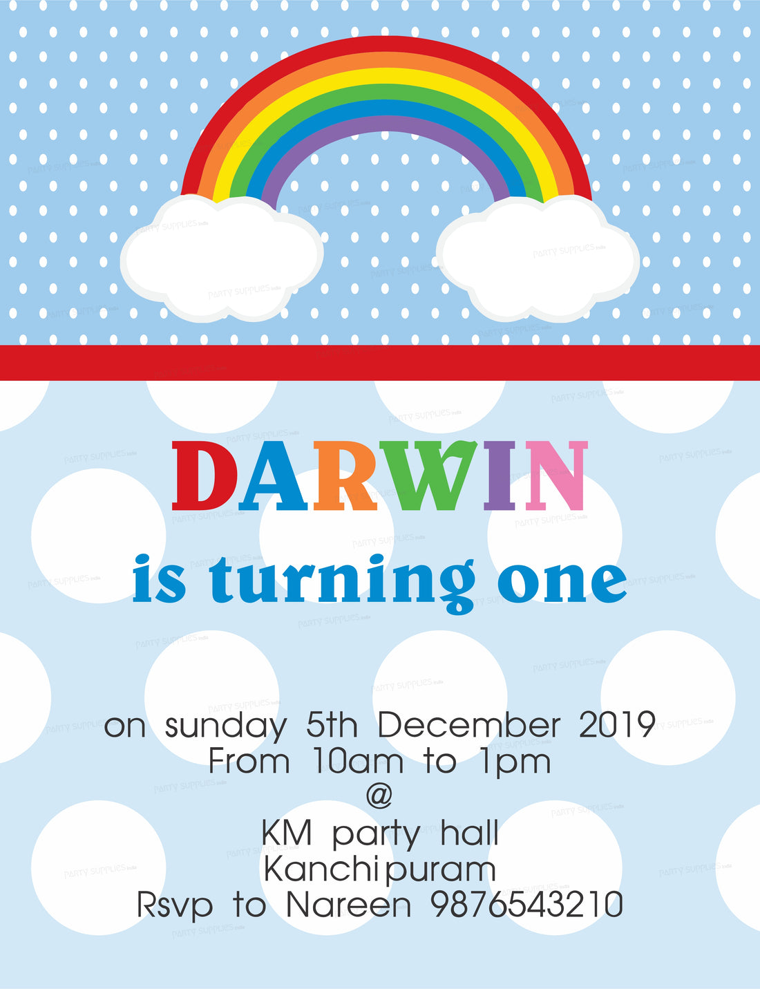 Sunshine Theme Boy Customized Invite