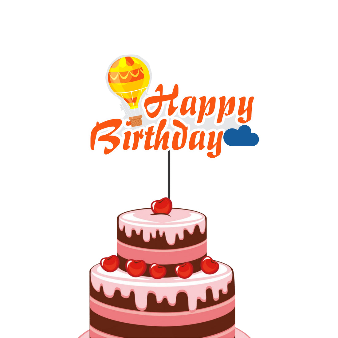 Hot Air Theme Boy Cake Topper