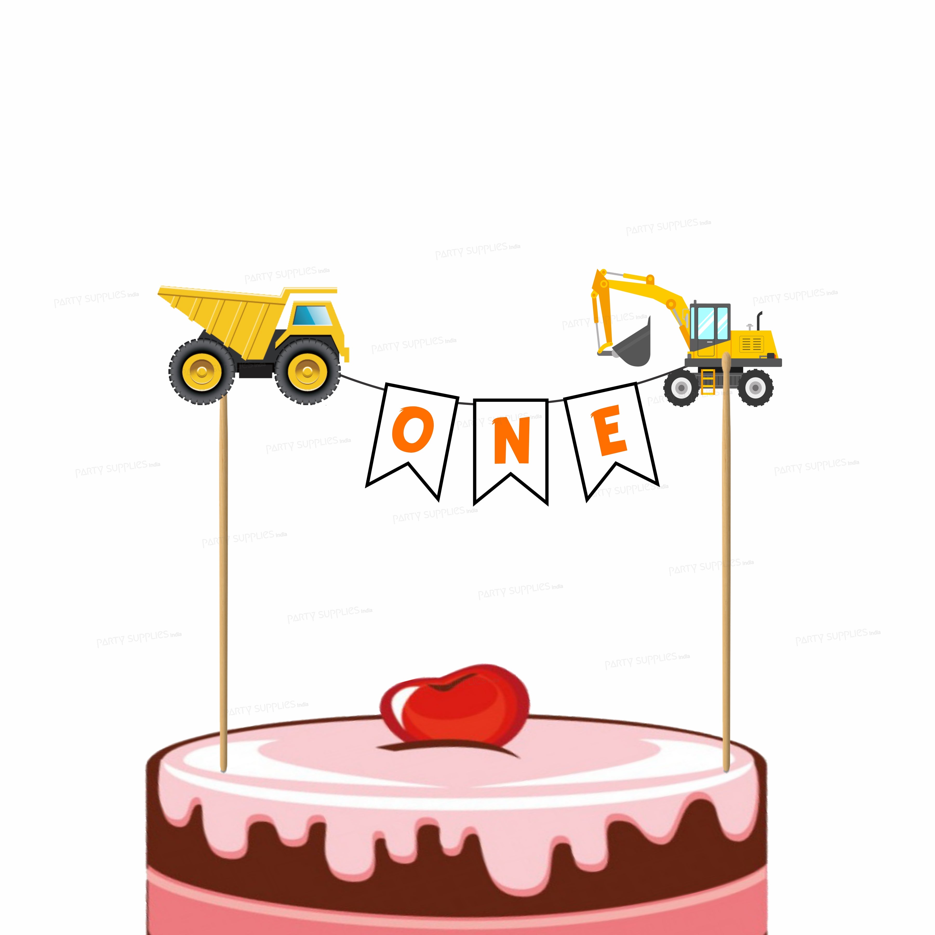 PSI Construction Theme Customized Cake Topper