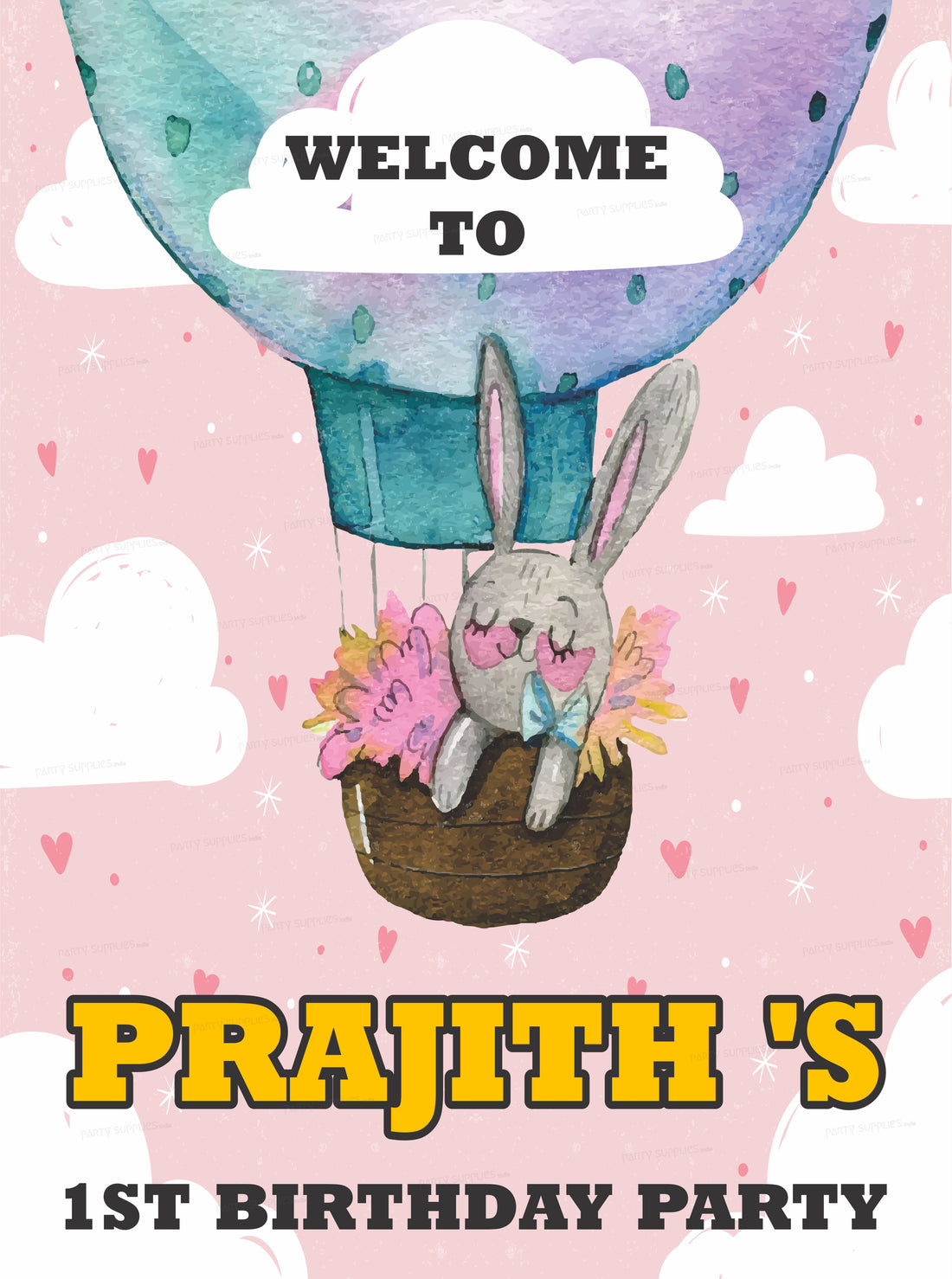 Hot Air Theme Boy Personalized Welcome Board