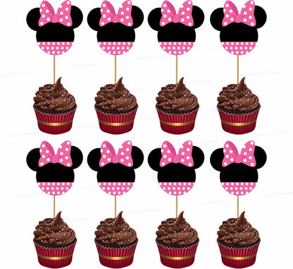 Minnie Mouse Stick Theme Cupcake Topper