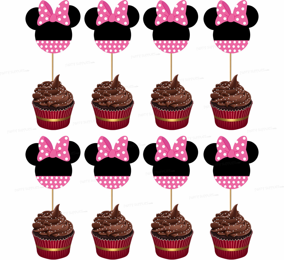 Minnie Mouse Stick Theme Cupcake Topper