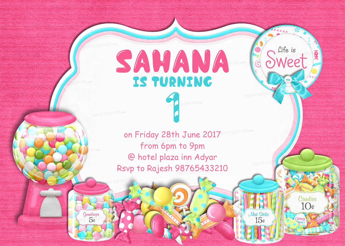 Candy Collection Theme Invite