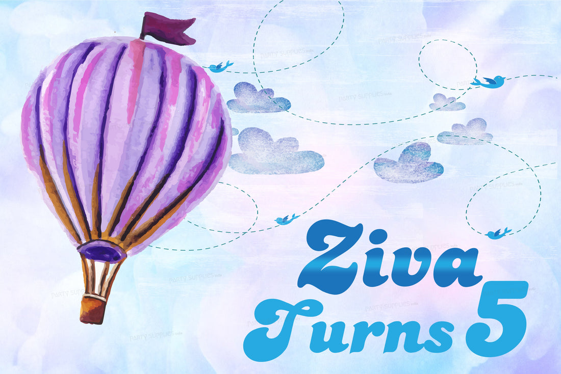 Hot Air Theme Girl Customized Backdrop