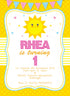 Sunshine Theme Girl Customized Invite - image 1 of 2 | Party Supplies India
