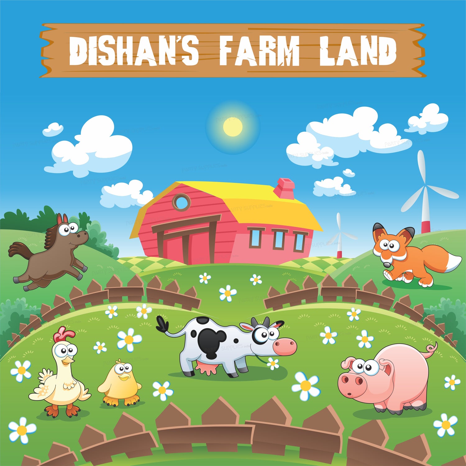 PSI Farm Theme Personalized Backdrop