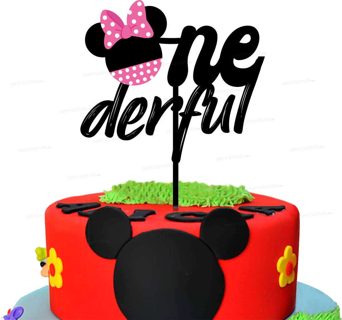 Minnie Mouse Bowtique Theme Cake Topper