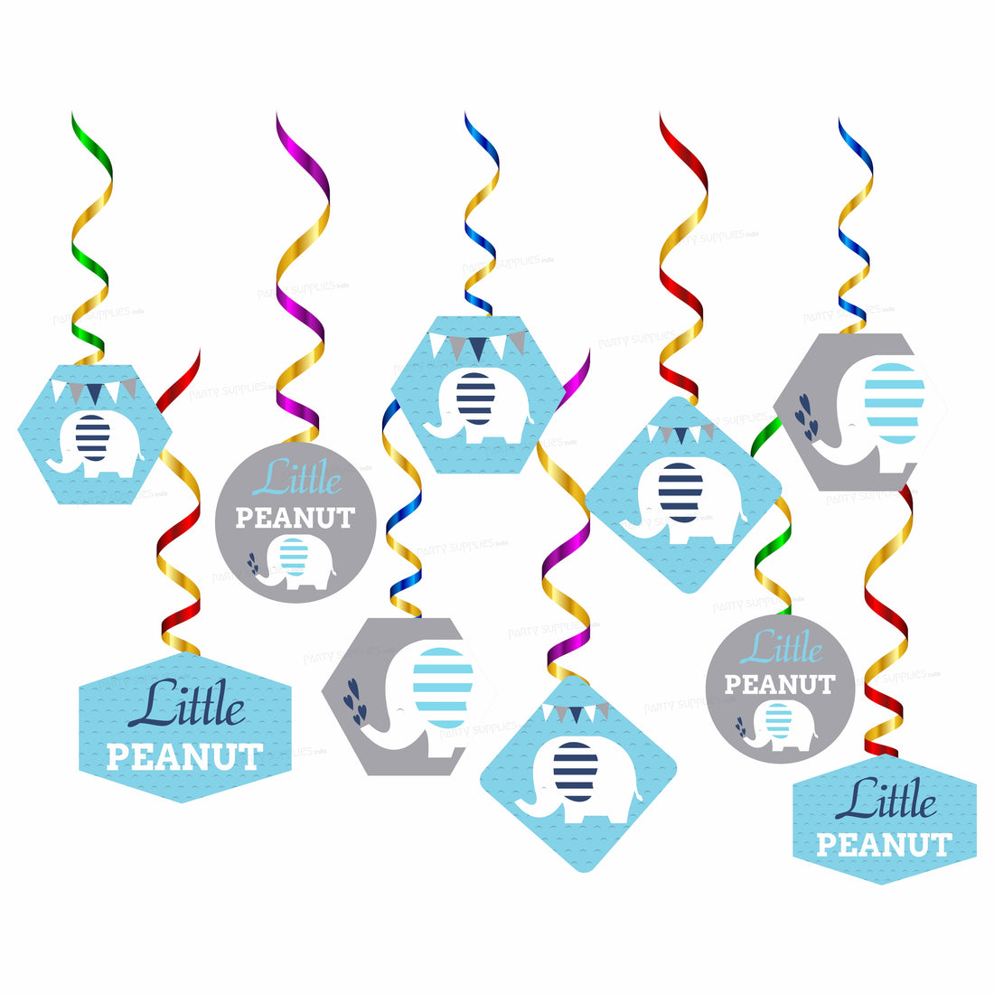 Blue Elephant Theme Swirls