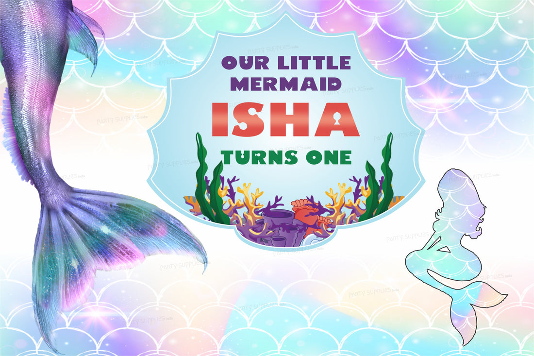 Mermaid Theme Personalized Backdrop