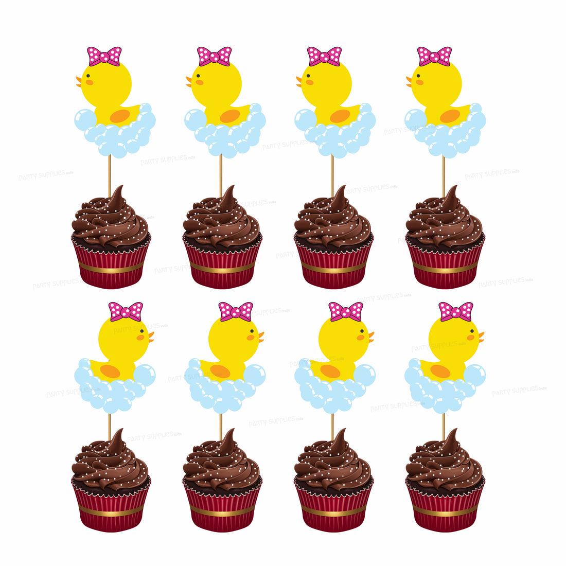 Duck Theme Girl Cupcake Topper