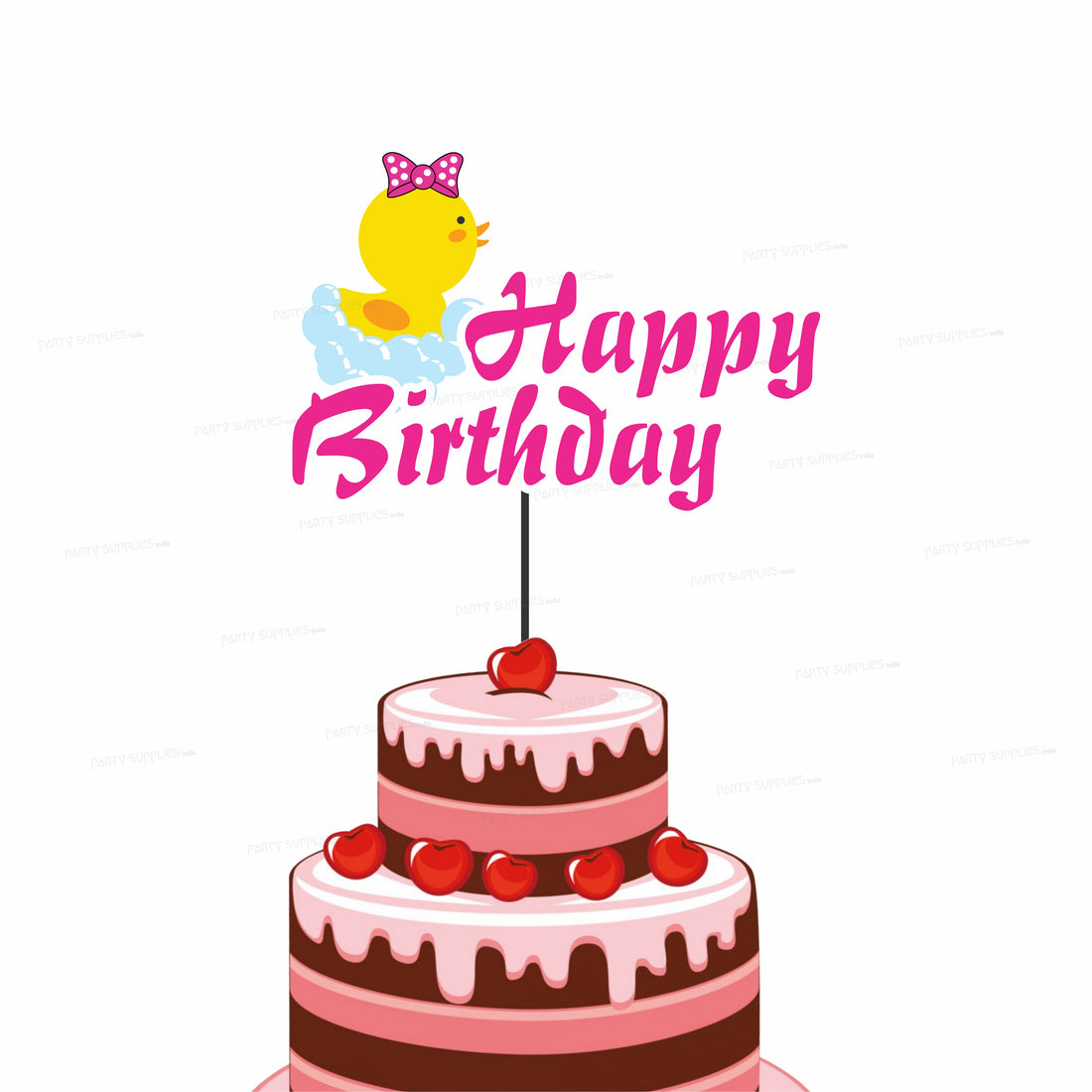 Duck Theme Girl Cake Topper