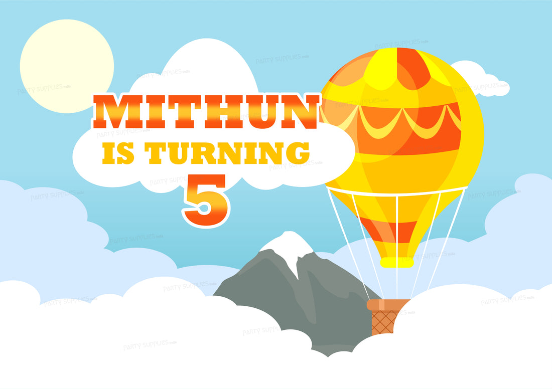 Hot Air Theme Boy Customized Backdrop