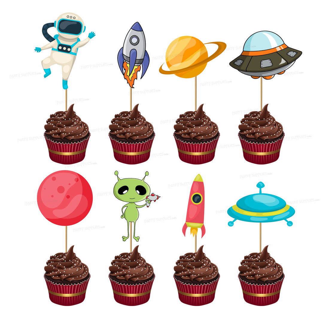 PSI Space Theme Cup Cake Topper