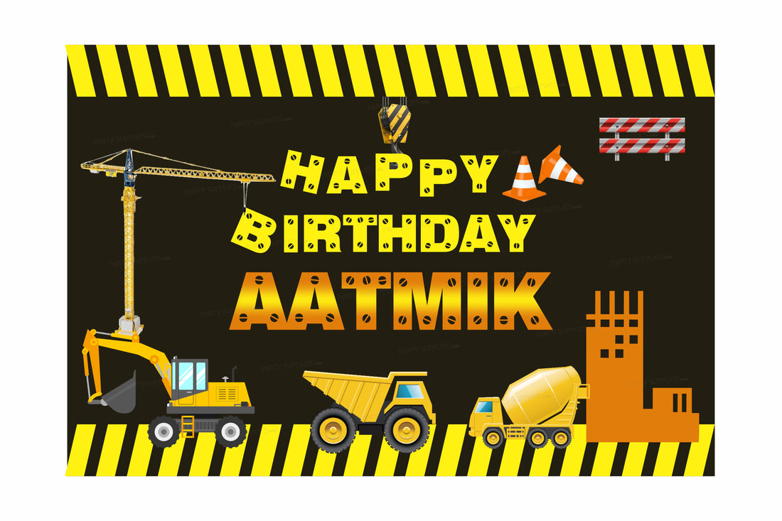 Construction Theme Customized Backdrop