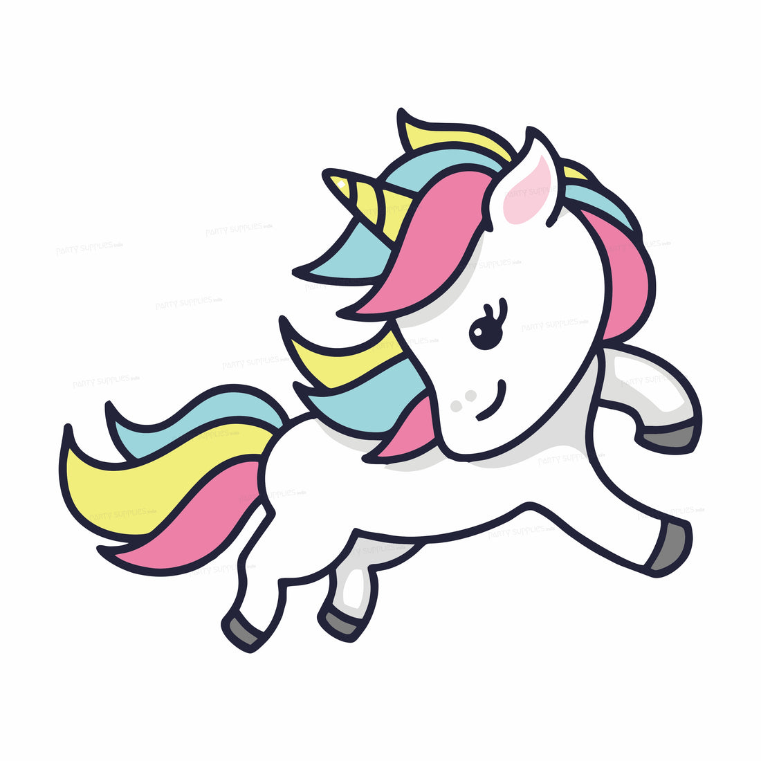 Unicorn Theme White Horse Cutout