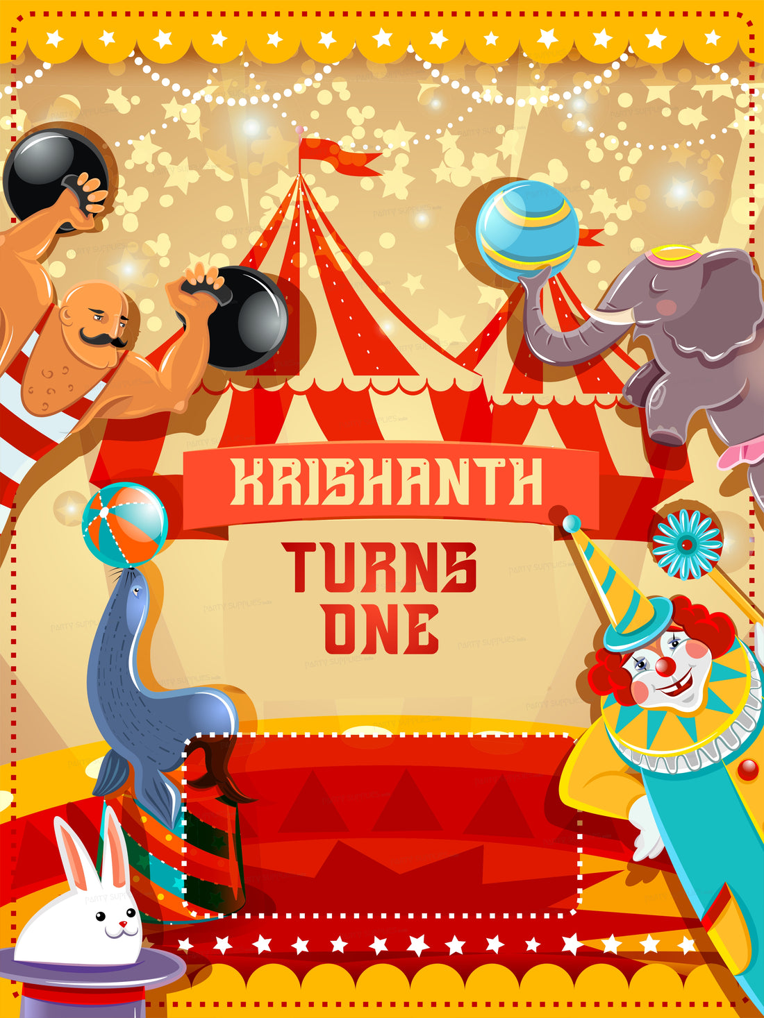 Circus Theme Personalized Backdrop