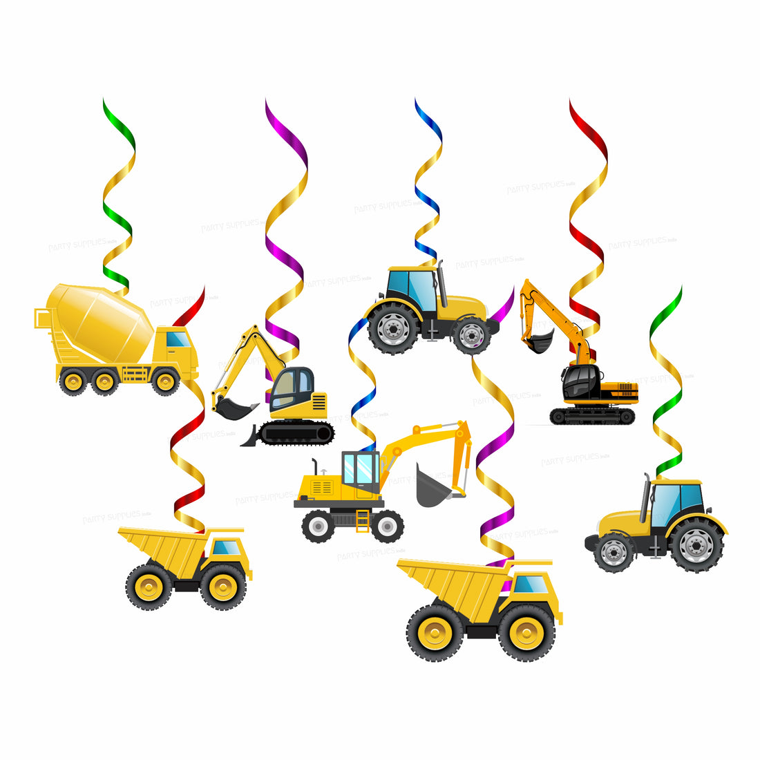 Construction Theme Customized Swirls