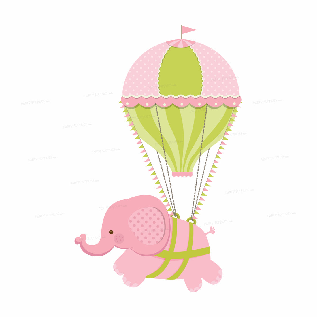 Hot Air Theme girl Parashoot With Elephant Cutout