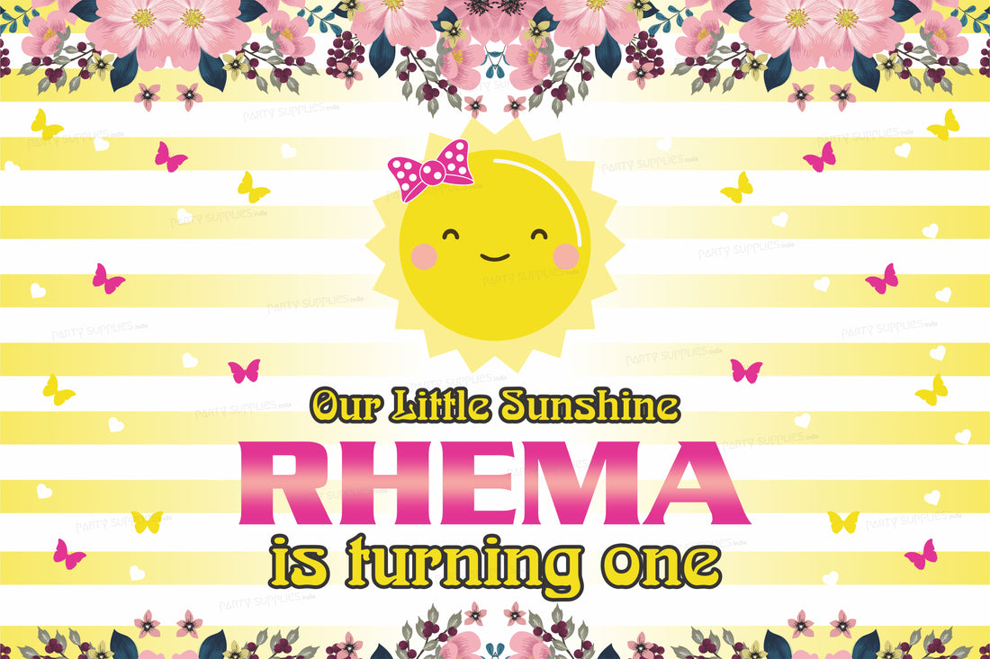Sunshine Theme Girl Personalized Backdrop