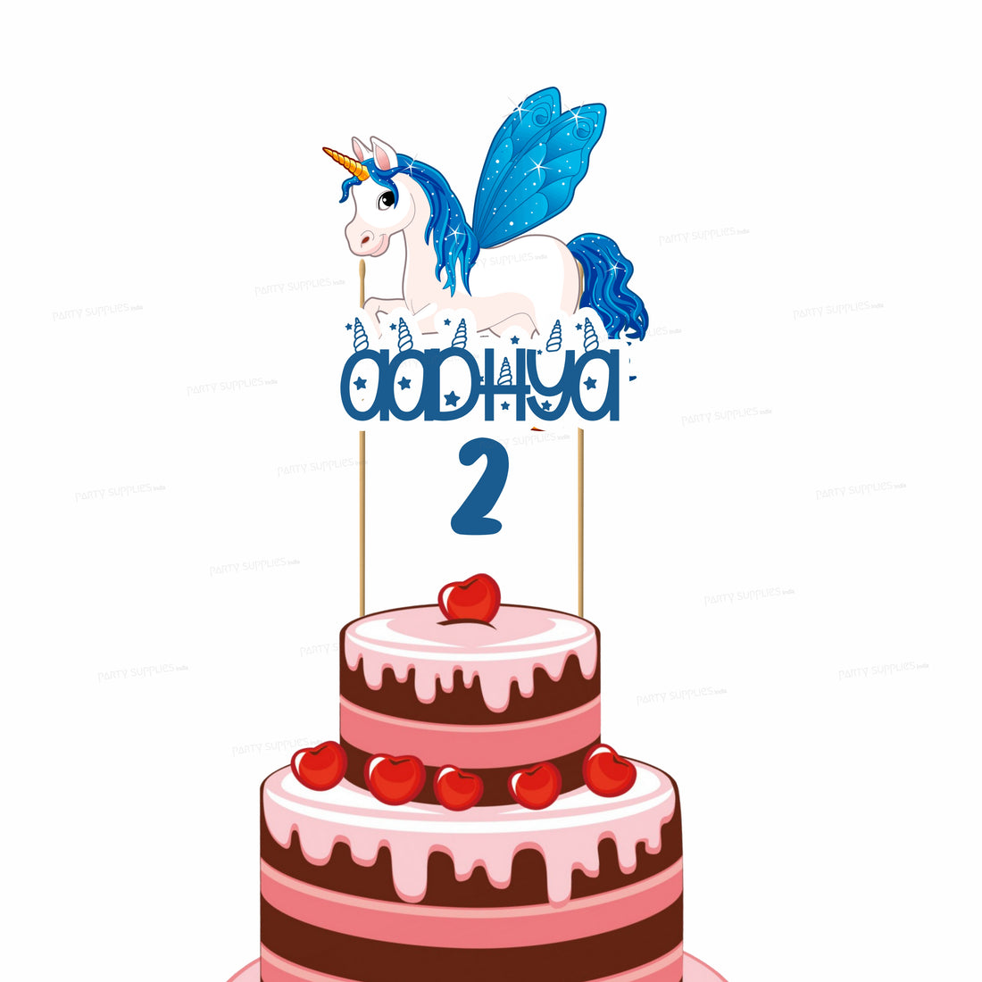 Unicorn Theme Customized Cake Topper
