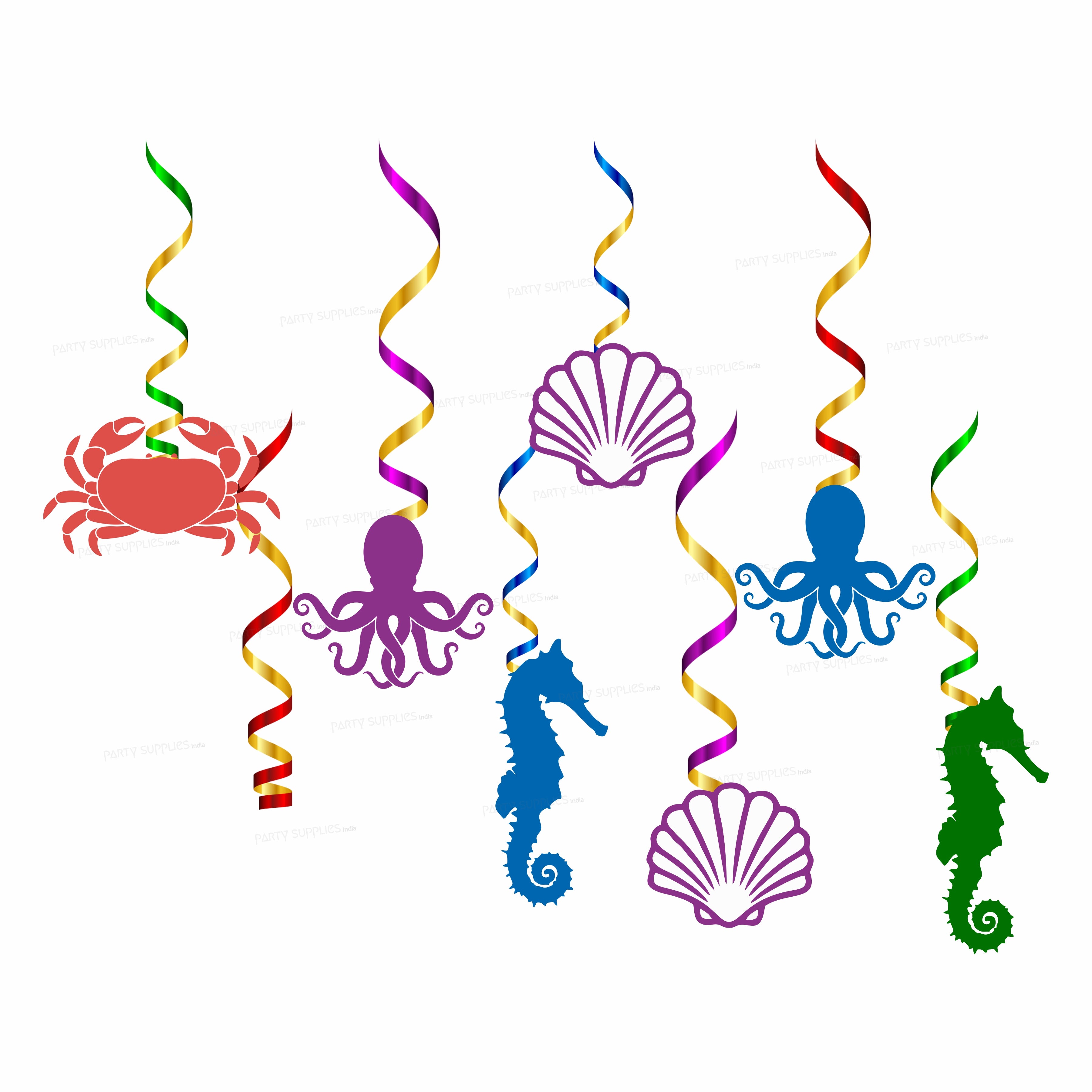 Mermaid Theme Colourfull Swirls
