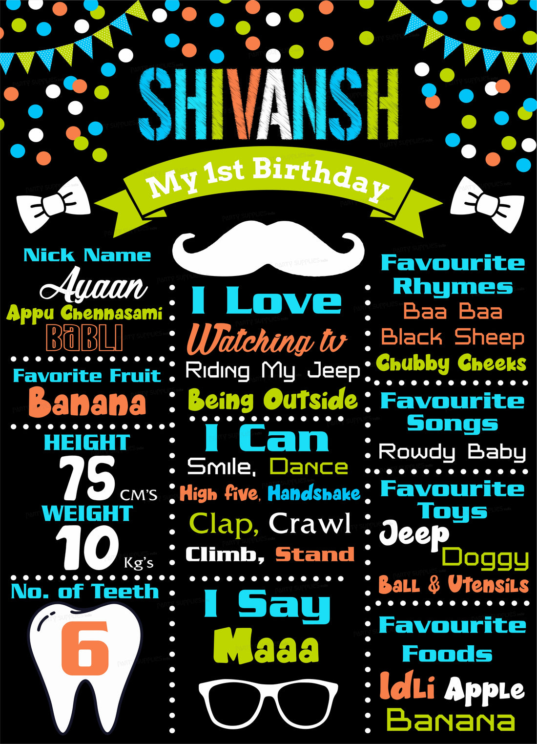 Little Man Theme Customized Chalk Board