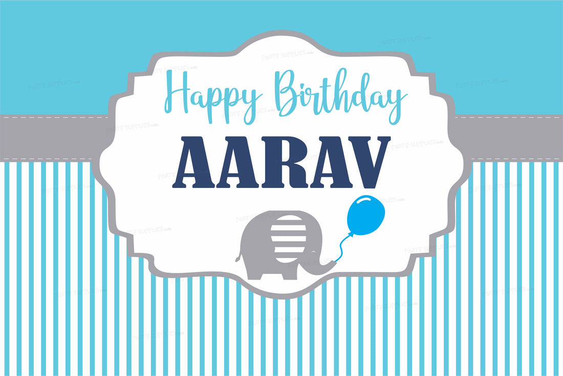 Blue Elephant Theme Backdrop