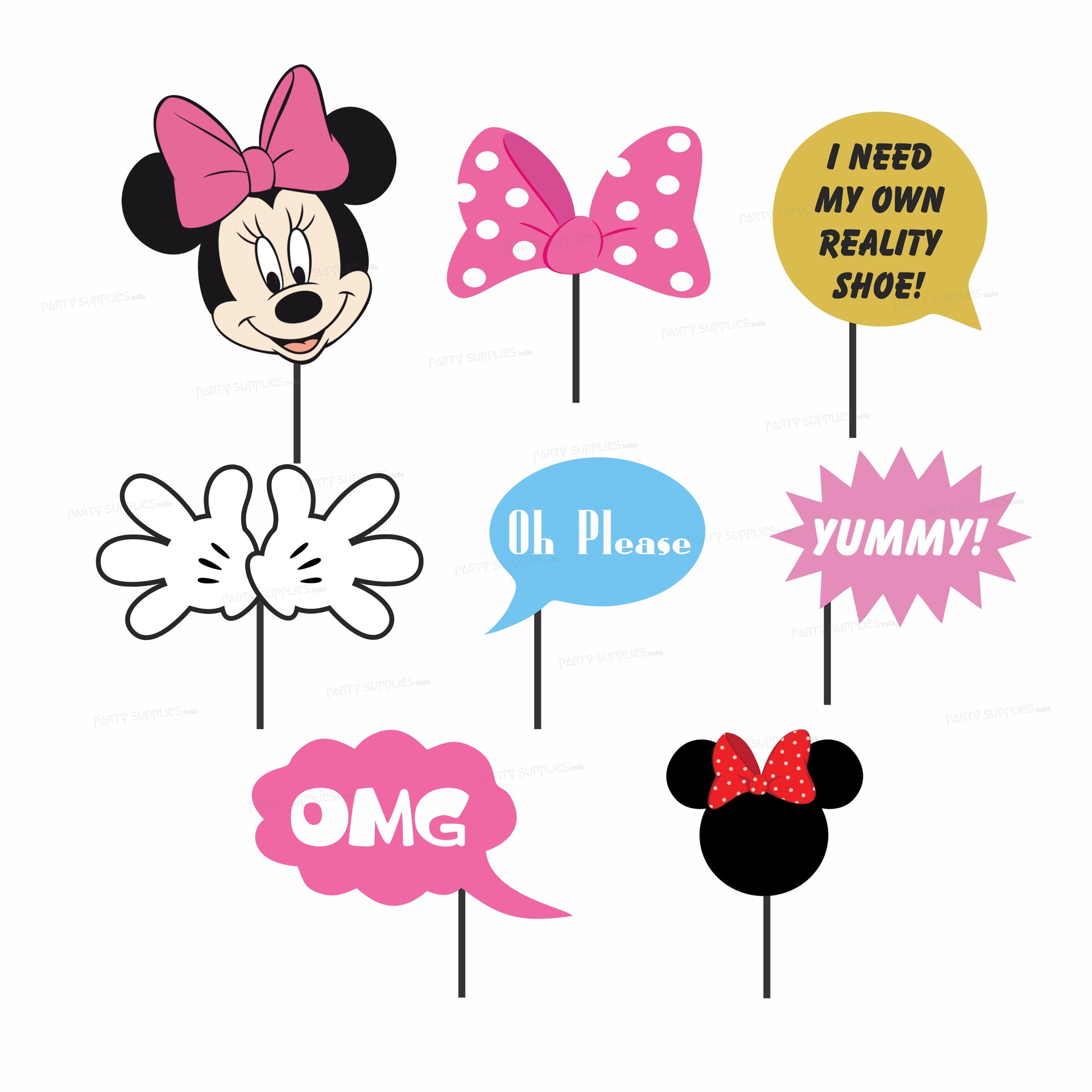 6 BASTONCINI SELFIE MINNIE Mouse - ideali compleanno