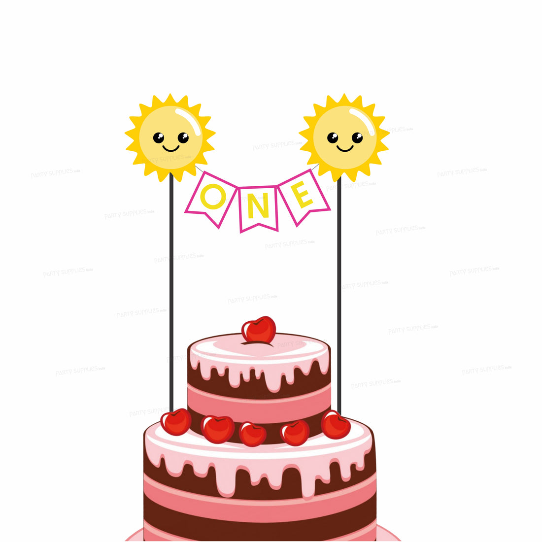 Sunshine Theme Boy Personalized with Age Cake Topper