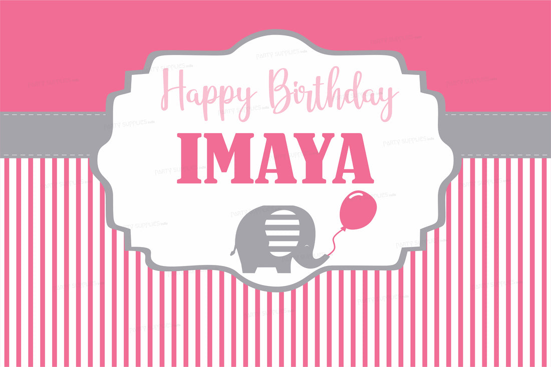 Pink Elephant Theme Backdrop