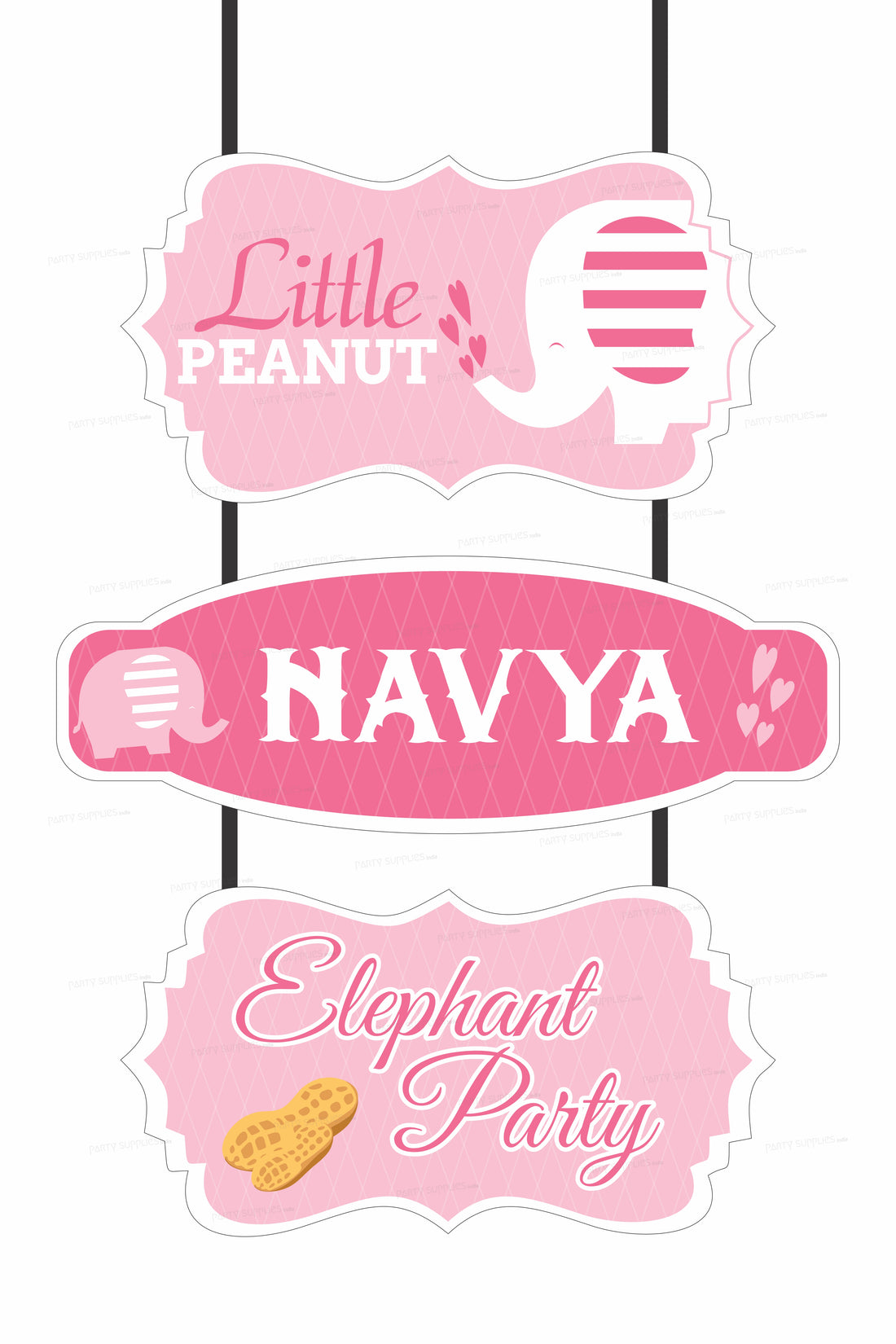 Pink Elephant Theme Door Poster