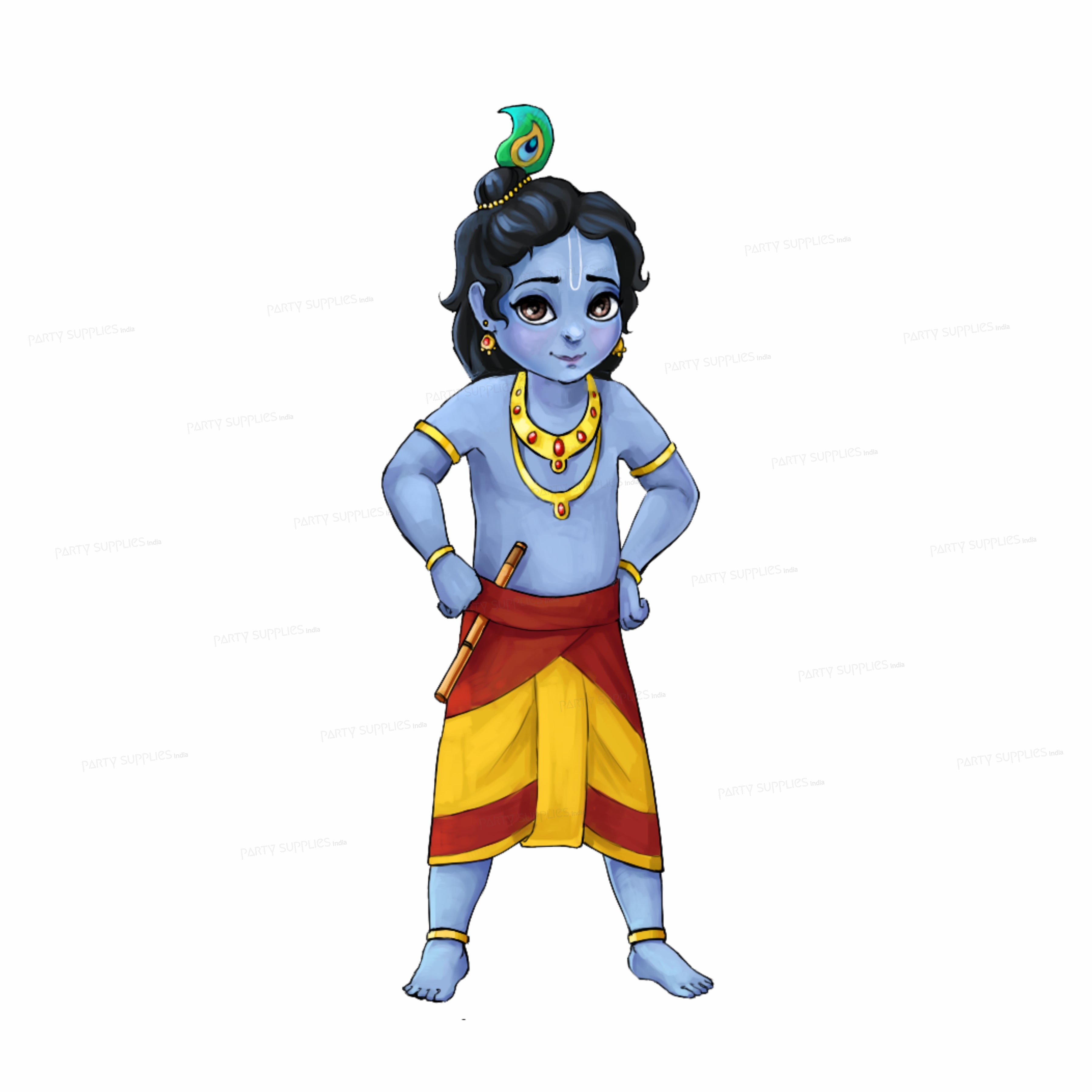 Little Krishna Standing Theme Cutout