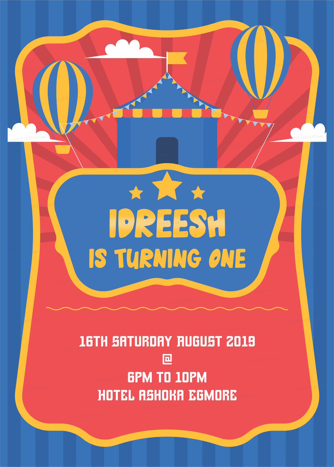 Circus Theme Personalized Invite