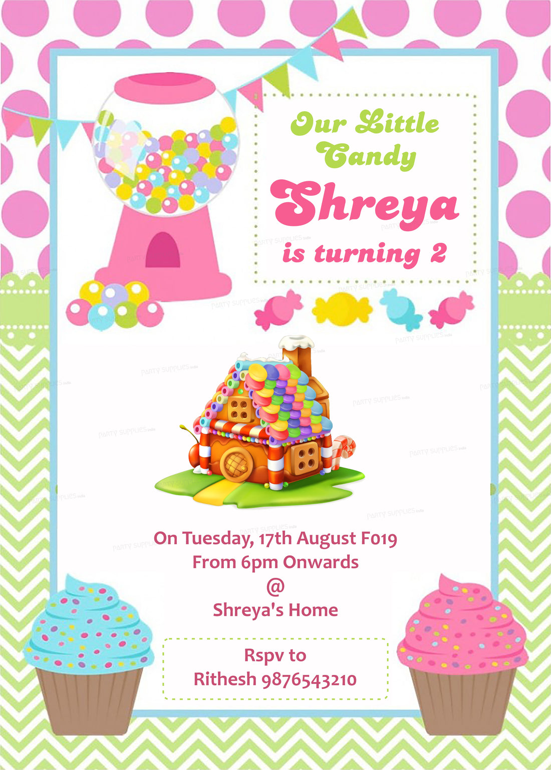 Candy Cup Theme Invite