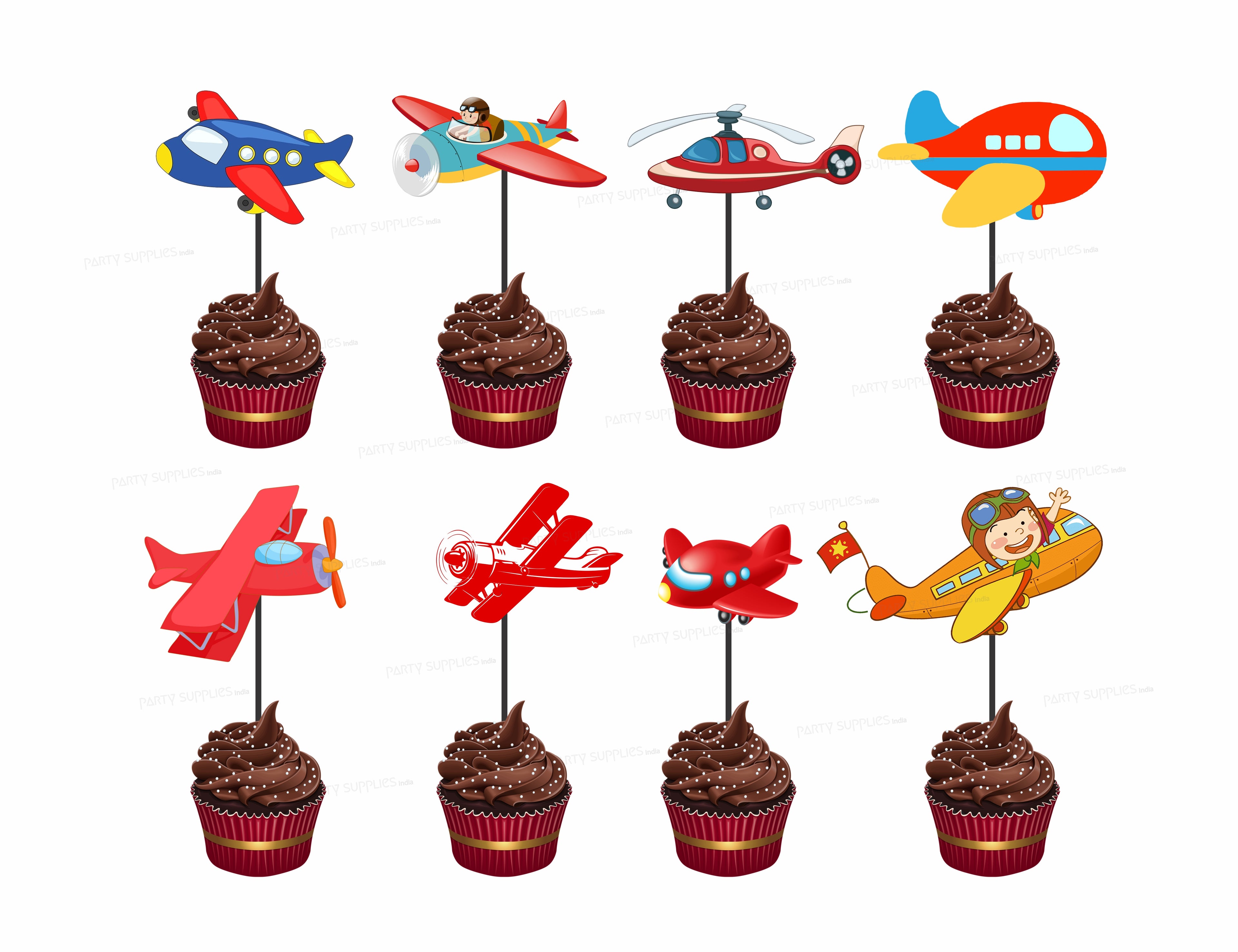 PSI Aeroplane Theme Cup Cake Topper