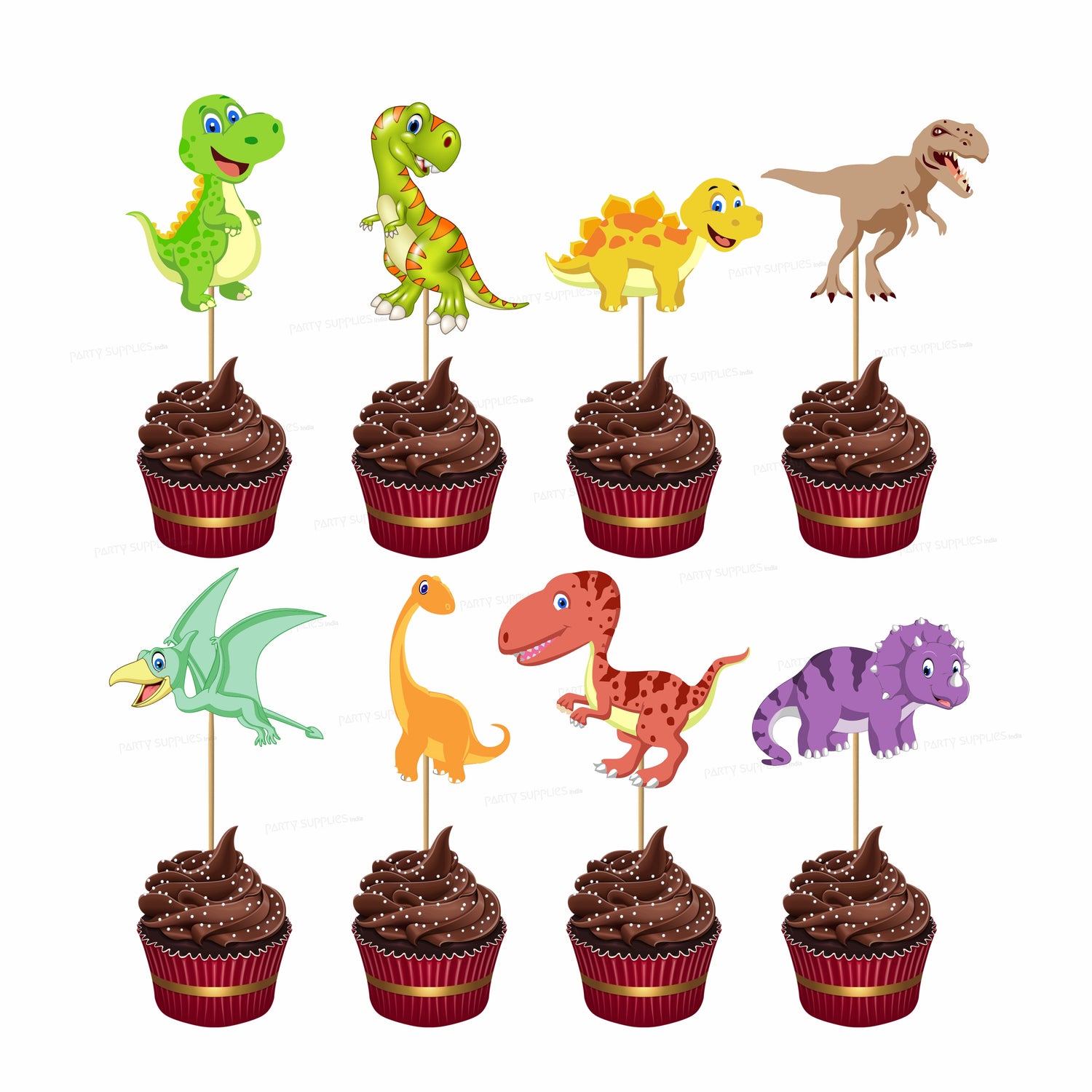 PSI Dinosaur Theme Cup Cake Topper