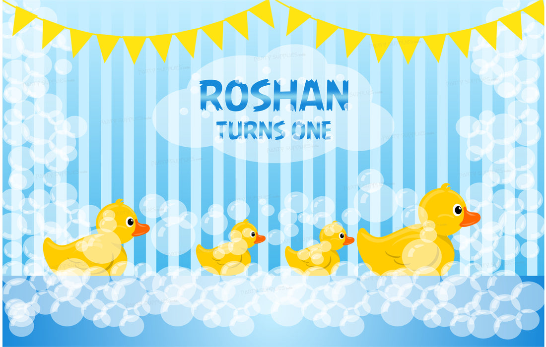 Duck Theme Boy with Name Backdrop