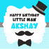 Little Man Theme Personalized Backdrop - 6x4 Ft. - image 1 of 7 | Party Supplies India