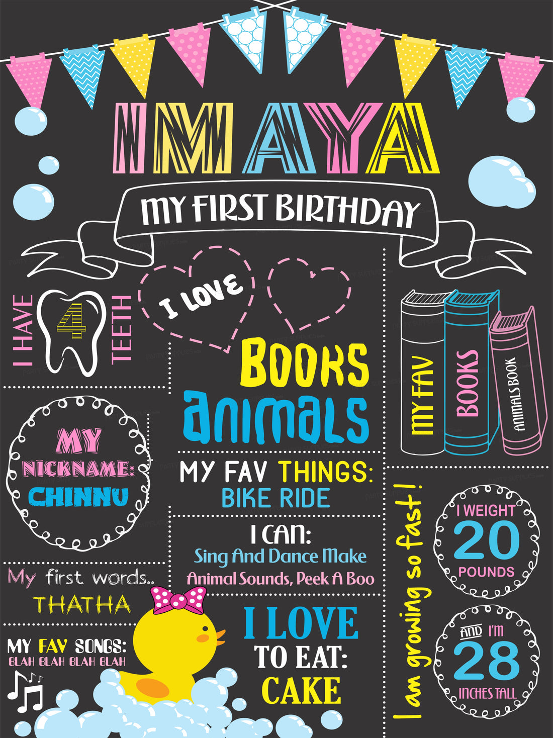 Duck Theme girl Chalkboard