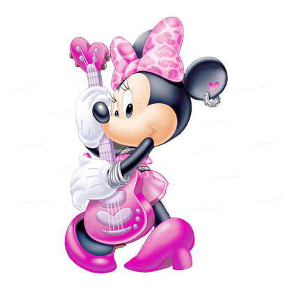 Minnie Mouse with Guitar Theme Cutout