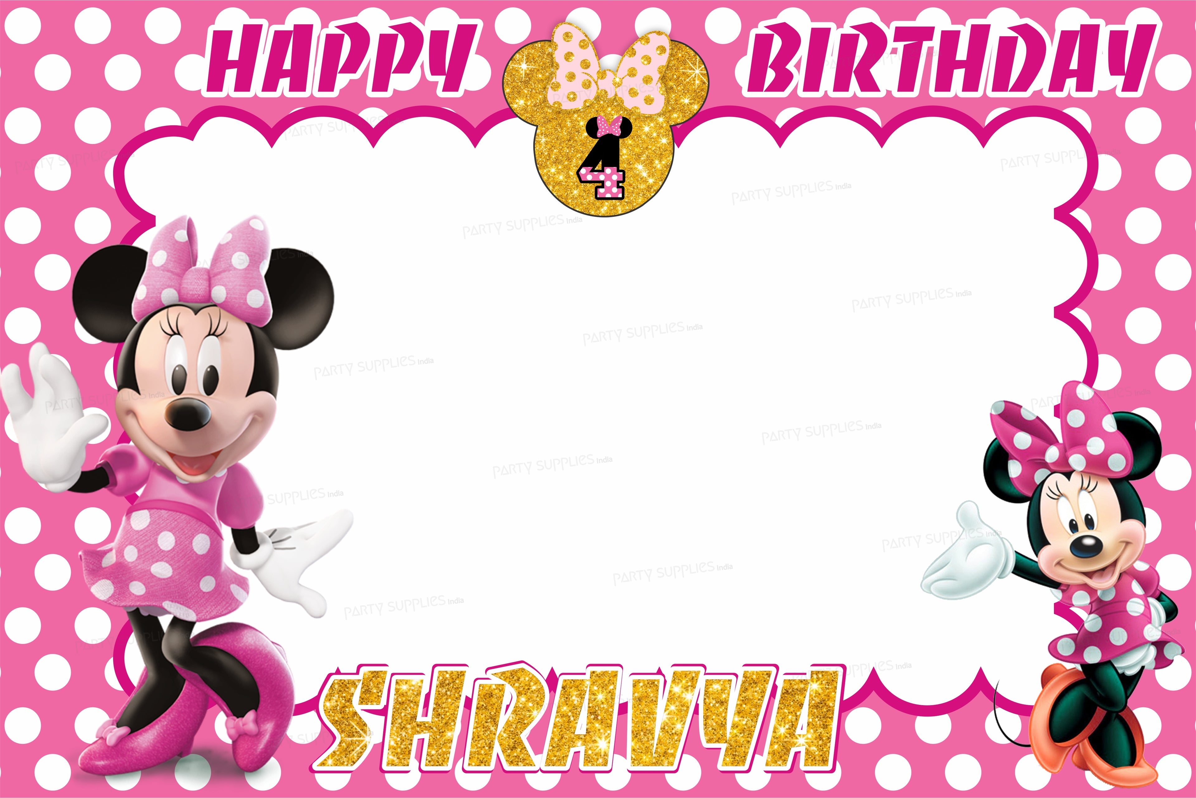 Minnie Mouse Theme with Baby Name Photobooth